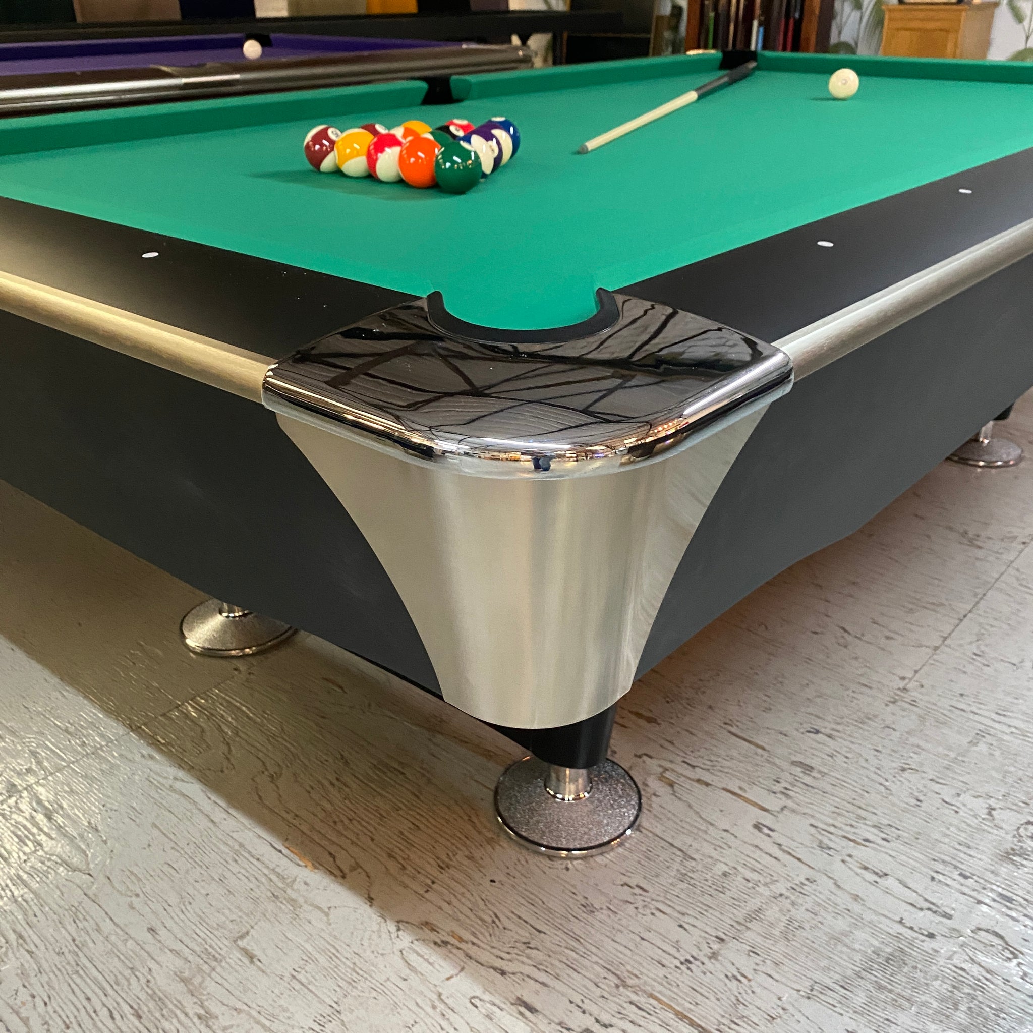 pool table with accessories