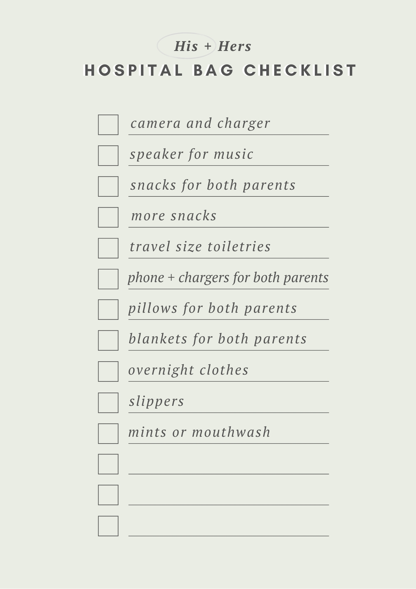 baby checklist
