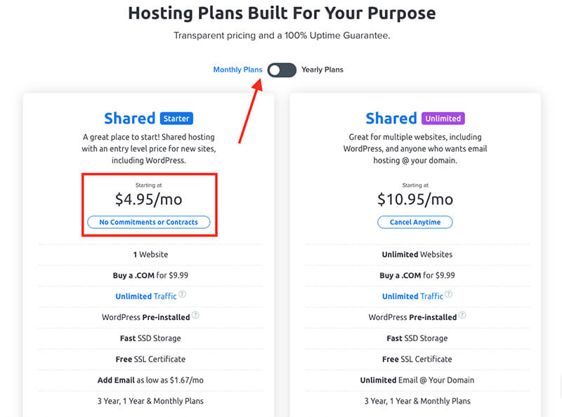 web hosting services prices